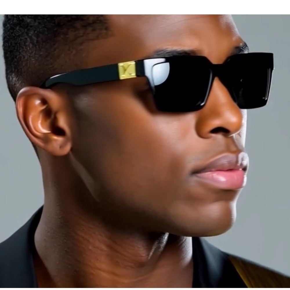 Square Sunglasses Designer Style Gold Accent Oversized Fashion Shades UV400 New‎